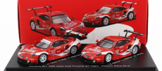 Spark-model Porsche 911 991 Rsr Team Porsche Gt Coca-cola N 911 Petit Le Mans 2019 P.pilet - N.tandy - F.makowiecki + N 912 Petit Le Mans 2018 E.bamber - L.vanthoor - M.jaminet 1:64 Červená Bílá