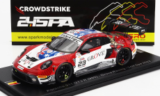 Spark-model Porsche 911 992 Gt3 R Team Grove Racing N 23 24h Spa 2023 S.grove - B.grove - A.de Pasquale - E.bamber 1:43 Červená Bílá