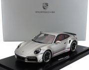 Spark-model Porsche 911 992 Turbo Coupe 2023 - First Turbo Remastered - Con Vetrina - With Showcase 1:18 Silver