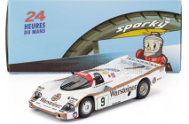 Spark-model Porsche 956 2.6l Twin Turbo Team Brun Motorsport Gmbh N 9 4th 24h Le Mans 1984 Walter Brun - Prinz Leopold Von Bayern - Bob Akin 1:64 Bílá