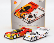 Spark-model Porsche Set 2x 962c Porsche Ag Team N 18 24h Le Mans 1988 Bob Wollek - Vern Schuppan - Sarel Van Der Merwe + 962c 2.8l Team Pdk Dunlop N 17 Winner Supercup Nurburgring 1987 Hans Joachim Stuck 1:64 Červená Žlutá Bílá