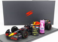 Spark-model Red bull F1  Rb18 Team Oracle Red Bull Racing N 1 Winner Japan Gp With Pit Board World Champion 2022 Max Verstappen 1:18 Matná Modrá Žlutá Červená