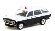 Tarmac Datsun 510 Bluebird Sw Station Wagon Japan Police 1971 1:64 Bílá Černá