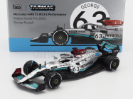 Tarmac Mercedes gp F1 W13e Team Mercedes-amg Petronas F1 N 63 4th Belgium Gp 2022 George Russell 1:64 Stříbrná Zelená