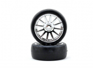 Traxxas kolo, disk 12-spoke stříbrný, pneu slick (2)