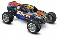 RC auto Traxxas Nitro Rustler 1:10 TQi RTR, stříbrno-modrá