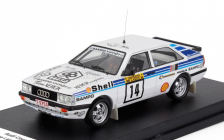 Trofeu Audi Quattro Coupe N 14 Rally 1000 Lakes 1986 Lasse Lampi - Pentti Kuukkala 1:43 Bílá Světle Modrá