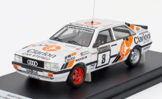 Trofeu Audi Quattro Coupe N 8 Rally 1000 Lakes 1987 Per Eklund - Dave Whittock 1:43 Bílá Modrá Oranžová