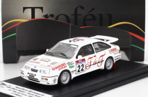 Trofeu Ford england Sierra Rs Cosworth N 22 Rally Tour De Corse 1987 Jean Pierre Rouget - Pascal Bouhours 1:43 Bílá Červená