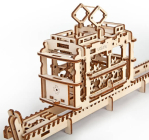 Ugears 3D dřevěné mechanické puzzle Kabinová lanovka s tratí