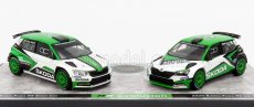 Abrex Škoda Set 2x Fabia R5 Evo N 0 Showcar 2017 + Fabia R5 Evo N 0 Showcar 2020 1:43 Zelená Bílá