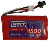 RMT models Li-Pol 1500 mAh 7,4V SM-plug