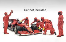 American diorama Figurky mechaniků F1 Pit-stop Set 2 2022 1:18, červená