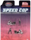 American diorama Figures Set 2x Police Man With 2x Motorcycle 1:64 Černá Bílá