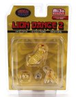 American diorama Figures Set 4x Lion Dance 2 1:64 Žlutá
