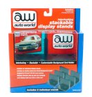 Autoworld Accessories 6x Interlocking Stackable Display Stands 1:64 Black