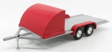 Autoworld Accessories Carrello Trasporto Auto - Car Transporter Trailer 1:18 Silver Red