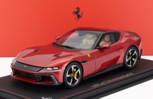 Bbr-models Ferrari 12cilindri V12 830cv Panoramic Roof 2024 - Con Vetrina - With Showcase 1:18 Rosso Imola - Červená Met