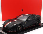 Bbr-models Ferrari 812 Competizione N 16 Principato Di Monaco Livery 2021 - Con Vetrina - With Showcase 1:12 Matt Black