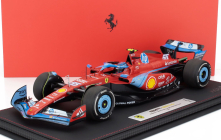 Bbr-models Ferrari F1  Sf-24 Team Scuderia Ferrari N 55 5th Miami Gp 2024 Carlos Sainz - Con Vetrina - With Showcase 1:18 Červená Světle Modrá