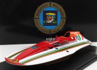 Bbr-models Molinari Offshore Motoscafo 4 Punti N 20 Edoardo Molinari Winner Giro Del Lario - Meeting Di Cipro - Raid Pavia-venezia - Giro Del Garda - Ginevra-evian - F1 Entrobordo World Champion 1980 1:18 Červená Bílá Oranžová