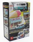 Bburago Accessories Diorama - Set Ice Cream Shop With Volkswagen T6 Minibus 2018 1:43 Světle Modrá Bílá