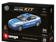 Bburago Alfa romeo Giulia Polizia 2016 1:24 Světle Modrá Bílá