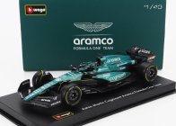 Bburago Aston martin F1  Amr23 Team Aramco Cognizant N 18 Season 2023 Lance Stroll - With Pilot And Showcase 1:43 Zelená