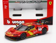 Bburago Ferrari 296 Gt3 3.0l Twin Turbo V6 N 71 Racing 2023 1:43 Červená Žlutá
