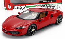 Bburago Ferrari 296 Gtb Hybrid 830hp V6 2021 - Exclusive Carmodel 1:18 Rosso Corsa - Červená