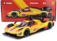 Bburago Ferrari 499p 3.0l Turbo V6 Team Af Corse N  83 24h Le Mans 2024 Robert Kubica - Robert Shwartzman - Yifei Ye 1:18 Žlutá Červená