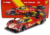 Bburago Ferrari 499p 3.0l Turbo V6 Team Ferrari Af Corse N 50 Winner 24h Le Mans 2024 Antonio Fuoco - Miguel Molina - Nicklas Nielsen 1:18 Red