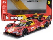 Bburago Ferrari 499p 3.0l Turbo V6 Team Ferrari Af Corse N 50 Winner 24h Le Mans 2024 Antonio Fuoco - Miguel Molina - Nicklas Nielsen 1:24 Red