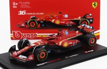 Bburago Ferrari F1  Sf-24 Team Scuderia Ferrari N 16 4th Emilia Romagna Imola Gp 2024 Charles Leclerc - With Pilot And Showcase 1:43 Červená Černá