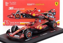 Bburago Ferrari F1  Sf-24 Team Scuderia Ferrari N 16 Winner Italy Monza Gp 2024 Charles Leclerc - With Pilot And Showcase 1:43 Červená Bílá Černá