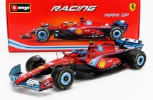 Bburago Ferrari F1  Sf-24 Team Scuderia Ferrari N 55 5th Miami Gp 2024 Carlos Sainz 1:18 Červená Černá Světle Modrá