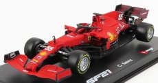 Bburago Ferrari F1 Sf21  Team Scuderia Ferrari Mission Winnow N 55 Season 2021 Carlos Sainz Jr.  - Con Pilota E Vetrina - With Pilot And Showcase 1:43 Red
