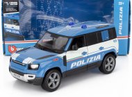 Bburago Land rover New Defender 110 Polizia 2020 1:25 Světle Modrá