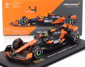 Bburago Mclaren F1  Mcl38 Team Mclaren N 4 Winner Miami Gp 2024 First F1 Victory Lando Norris - With Pilot And Showcase 1:43 Oranžová Černá