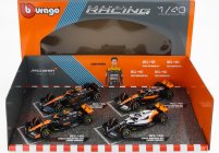 Bburago Mclaren F1  Set 4x - Team Mclaren Mcl36 N 4 Abu Dhabi Gp 2022 - Mcl60 N 4 Singapore Gp - Monaco Gp - British Gp 2023 Lando Norris 1:43 Oranžová Černá Bílá