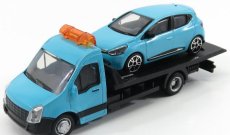 Bburago Mercedes benz Sprinter Soccorso Stradale With Renault Clio Iv 4-door 2013 - Carro Attrezzi - Wrecker Road Service 1:43 Světle Modrá