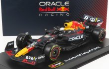 Bburago Red bull F1  Rb18 Team Oracle Red Bull Racing N 1 World Champion Season 2022 Max Verstappen - With Helmet And Plastic Showcase 1:43 Matná Modrá Žlutá Červená