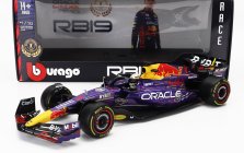 Bburago Red bull F1  Rb19 Team Oracle Red Bull Racing N 1 World Champion Winner Las Vegas Usa Gp 2023 Max Verstappen 1:18 Fialová Žlutá Červená