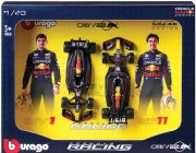 Bburago Red bull Set F1  2x Rb20 Team Oracle Red Bull Racing N 1 World Champion Season 2024 Max Verstappen + N 11 Sergio Perez 1:43 Matná Modrá Žlutá Červená