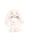 Doudou Plyšový králíček s šátkem bílý 35 cm