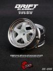 DS Racing Drift Element 5 Spoke disky, Bílý střed, chromový okraj, 2 ks