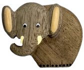 Dvěděti Dřevěná magnetka velká Slon z boku