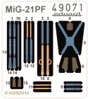 Ed49071 Seatbelts Mig-21PF FABRIC  1/48