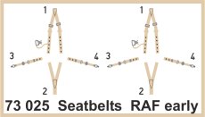 Ed73025 Lept - Seatbelts RAF FABRIC  WWII  1/72