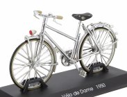 Edicola Bicicletta Velo De Dame Bicycle 1950 1:15 Stříbrný Chrom